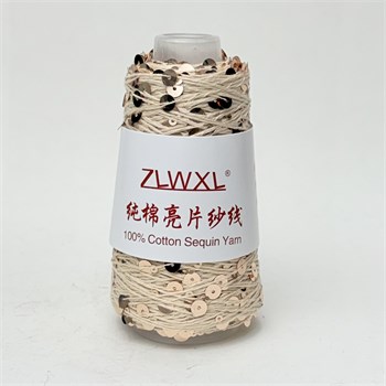 Королевские пайетки на хлопке | Латте с золотыми пайетками, 50 гр. Z18