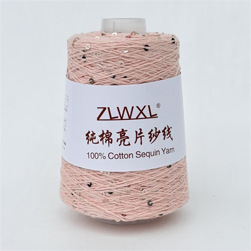 Микропайетки 3 мм на хлопке | Кремово-розовый с золотыми пайетками, 100 гр. P01