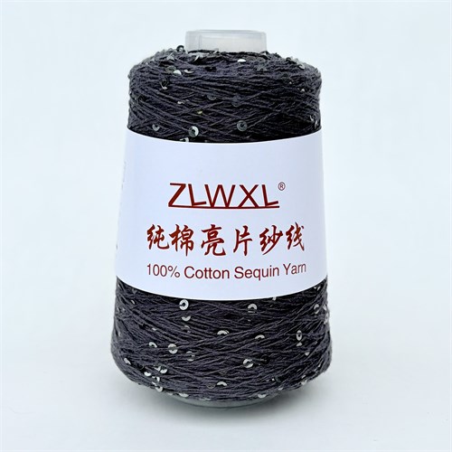 Микропайетки 3 мм на хлопке | Графит с серебристо-серыми пайетками, 100 гр. P102