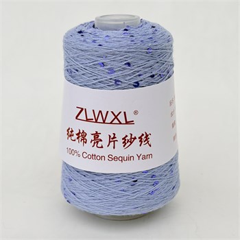 Микропайетки 3 мм на хлопке | Голубой со светло-фиолетовыми пайетками, 100 гр. P49