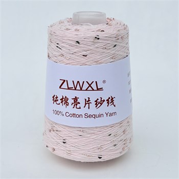 Микропайетки 3 мм на хлопке | Светло-розовый с золотыми пайетками, 100 гр. P29