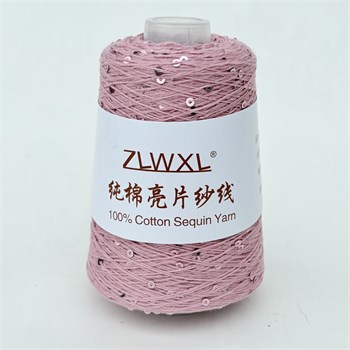 Микропайетки 3 мм на хлопке | Пыльно-розовый с пыльно-розовыми пайетками, 100 гр. P08