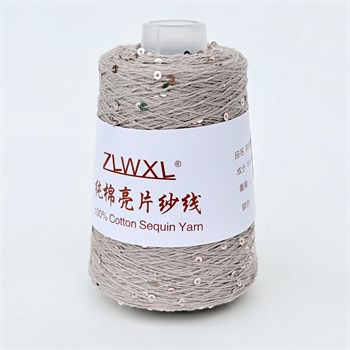 Микропайетки 3 мм на хлопке | Капучино с золотыми пайетками, 100 гр. P36