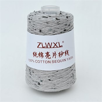 Микропайетки 3 мм на хлопке | Серый с серыми пайетками, 100 гр. P101